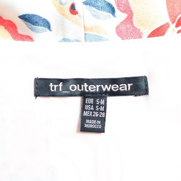 Zara TRF Outerwear Floral Duster Kimono Sleeve Open Front Size S/M - Picture 9 of 9